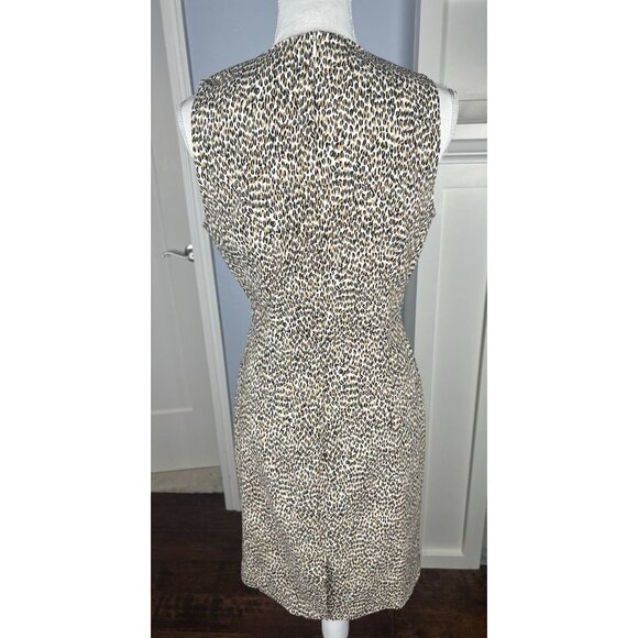 NWT J.McLaughlin Sleeveless Anne Dress Leopard Print Front Drape Pleat Size 8 - Picture 5 of 9